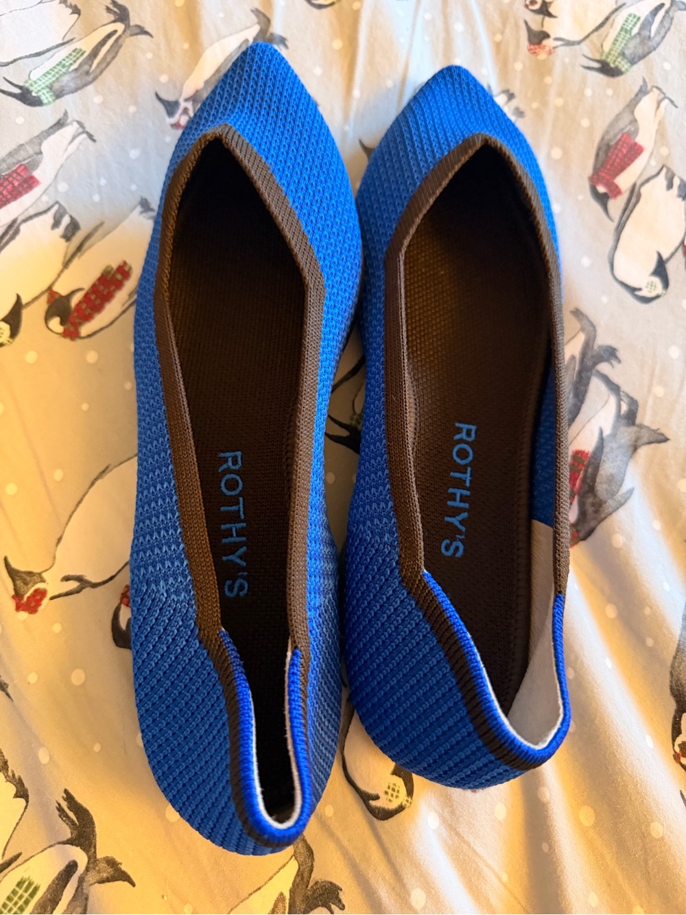 NWOT Rothy's Electric Blue Pointed Knit Flats Sz 8